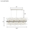 DecorBites™ Modern Silver Metal Linear Island Light with 12 Lights - Elegant Dining Room Lamp