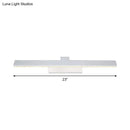 DecorBites™ Modern Streamlined LED Vanity Wall Light - White Metal Shade, Warm/White Light, 17"/23" L