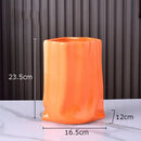 Modern silver pleated texture ceramic vase for living room decor