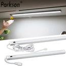Modern silver rectangular led cabinet light with hand sweep switch kitchen