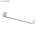 Modern silver rectangular led vanity light flush mount bathroom sconce