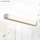 Modern silver rectangular led vanity light flush mount bathroom sconce