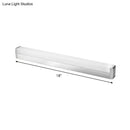 Modern silver rectangular led wall light bathroom warm white