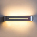 Modern silver rectangular led wall sconce with aluminum shade bedroom
