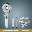 Modern silver & rose gold dual-sided shower head bathroom filter