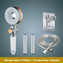 Modern silver & rose gold dual-sided shower head bathroom filter