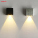 Modern silver square wall lamp – living room solar led light