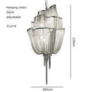 Modern silver tassel chain chandelier dining room led hanging lamp