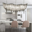 Modern silver tassel chain chandelier dining room led hanging lamp