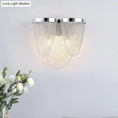 Modern silver tassel chain wall light sitting room crystal sconce
