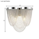 Modern silver tassel chain wall light sitting room crystal sconce