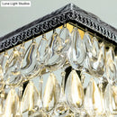DecorBites™ Modern Silver Teardrop Crystal Ceiling Light with 4/6 Heads for Living Room Island