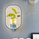 DecorBites™ Macaron Metal LED Wall Sconce with Plant Pot for Bedroom - Grey/Yellow/Blue
