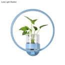 DecorBites™ Macaron Metal LED Wall Sconce with Plant Pot for Bedroom - Grey/Yellow/Blue