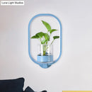DecorBites™ Macaron Metal LED Wall Sconce with Plant Pot for Bedroom - Grey/Yellow/Blue