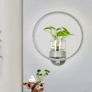 DecorBites™ Macaron Metal LED Wall Sconce with Plant Pot for Bedroom - Grey/Yellow/Blue