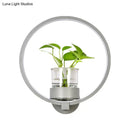 DecorBites™ Macaron Metal LED Wall Sconce with Plant Pot for Bedroom - Grey/Yellow/Blue