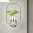 DecorBites™ Macaron Metal LED Wall Sconce with Plant Pot for Bedroom - Grey/Yellow/Blue
