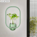 DecorBites™ Macaron Metal LED Wall Sconce with Plant Pot for Bedroom - Grey/Yellow/Blue