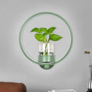 DecorBites™ Macaron Metal LED Wall Sconce with Plant Pot for Bedroom - Grey/Yellow/Blue