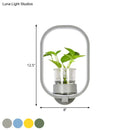 DecorBites™ Macaron Metal LED Wall Sconce with Plant Pot for Bedroom - Grey/Yellow/Blue