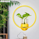 DecorBites™ Macaron Metal LED Wall Sconce with Plant Pot for Bedroom - Grey/Yellow/Blue