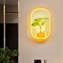 DecorBites™ Macaron Metal LED Wall Sconce with Plant Pot for Bedroom - Grey/Yellow/Blue