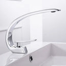 Modern silver waterfall basin faucet bathroom single handle tap