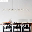 Modern silver wave island pendant light dining room led fixture