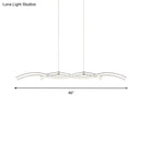 Modern silver wave island pendant light dining room led fixture