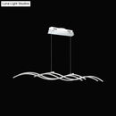 Modern silver wave island pendant light dining room led fixture