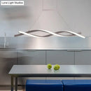 Modern silver & white art deco led pendant light kitchen island