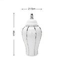 Modern silver & white striped porcelain ginger pot vase set living room