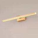 Modern silver wood grain metal linear vanity mirror light bathroom
