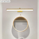 Modern sleek brass finish led wall light fixture bathroom vanity