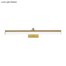 Modern sleek brass finish led wall light fixture bathroom vanity