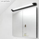 Modern slim led bathroom vanity light in black & white warm white