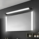 Modern slim led bathroom vanity light in black & white warm white