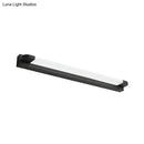 Modern slim led bathroom vanity light in black & white warm white