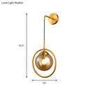 Modern smoke gray & clear glass globe sconce bedroom wall light