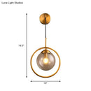 Modern smoke gray & clear glass globe sconce bedroom wall light