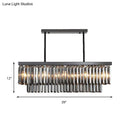 Modern smoke gray crystal rectangle chandelier dining room light