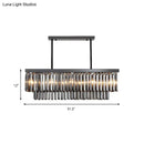 Modern smoke gray crystal rectangle chandelier dining room light