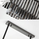 Modern smoke gray crystal rectangle chandelier dining room light