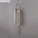 DecorBites™ Modern Cylindrical Wall Sconce - Smoke Gray Glass - 1 Bulb - Living Room Lighting Fixture