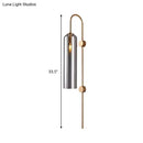 DecorBites™ Modern Cylindrical Wall Sconce - Smoke Gray Glass - 1 Bulb - Living Room Lighting Fixture