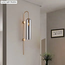 Modern smoke gray glass wall light living room sconce