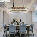 DecorBites™ Modern Smoke Gray Crystal Pendant Light for Dining Room Island - 6 Heads, 3 Sided Design