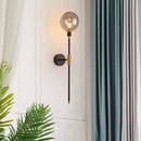 Modern smoked glass ball led wall light bedroom sconce