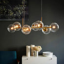 Modern smoked glass ball pendant lights for dining room